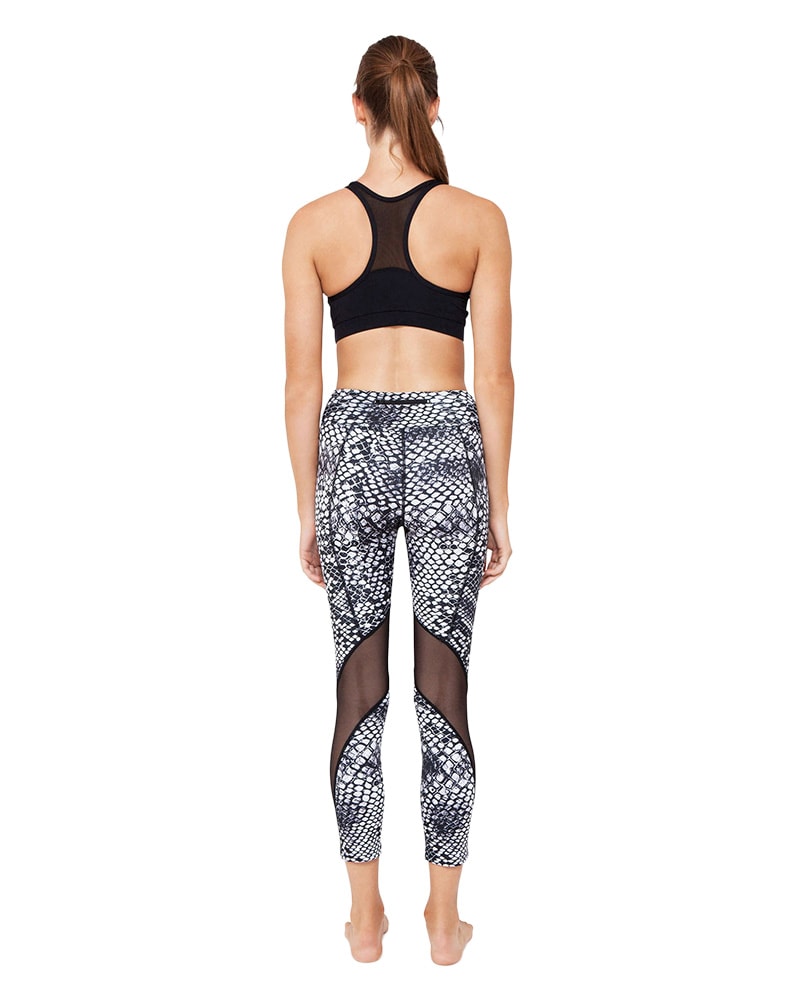 Dharma Bums Laya Mesh Legging - Womens - Silver Snake Print - Activewear - Bottoms - Dancewear Centre Canada