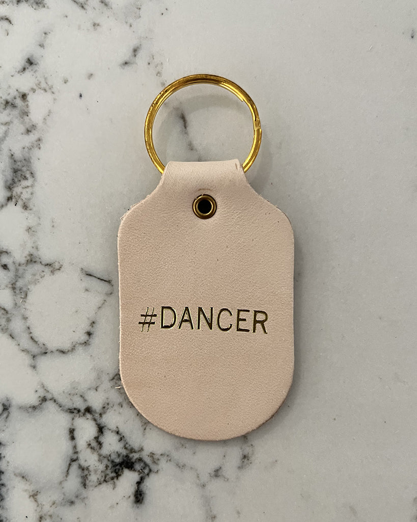 Hand &amp; Sew Dancewear Centre Recycled Leather Keychain - Dancer - Natural