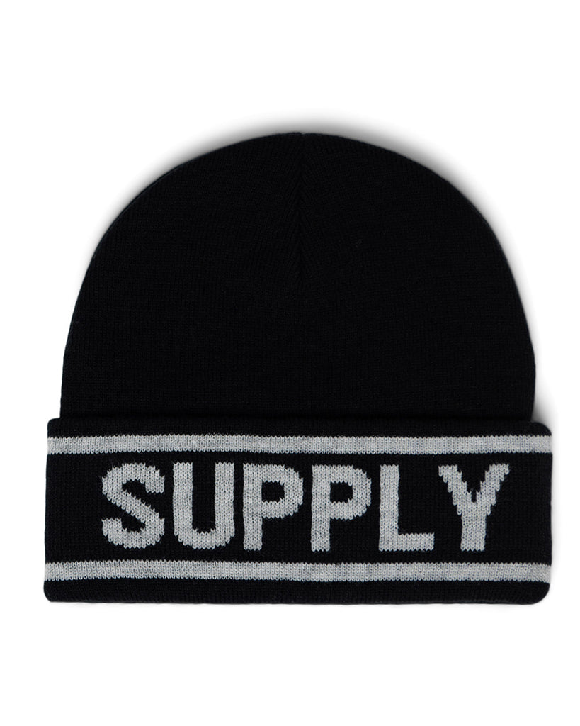 Herschel Supply Co Elmer Herschel Logo Beanie - Black / Heather Light Grey