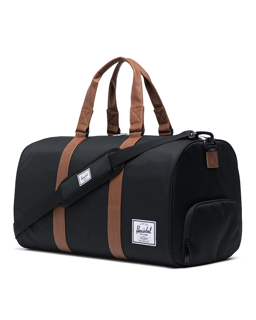 Herschel Supply Co Novel Duffle Bag - Black/ Tan Synthetic Leather - Accessories - Dance Bags - Dancewear Centre Canada