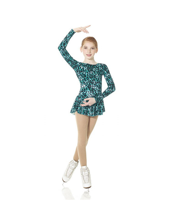 Mondor Born To Skate Printed Glitter Motif Velvet Skating Dress - 2723 - Dancewear  Centre