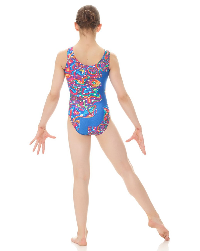 Mondor Printed Cut Out Gymnastic Tank Leotard - 7876C Girls - Dancewear - Gymnastics - Dancewear Centre Canada