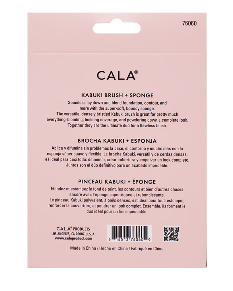 Pineapple Beauty Cala Kabuki Brush and Blending Sponge Set - Pink