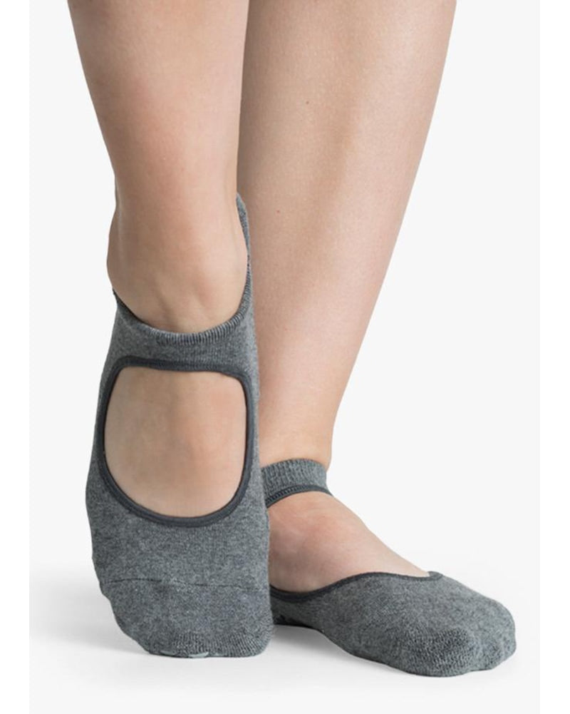 Pointe Studio Josie Grip Strap Sock - Womens - Charcoal - Dancewear - Socks - Dancewear Centre Canada