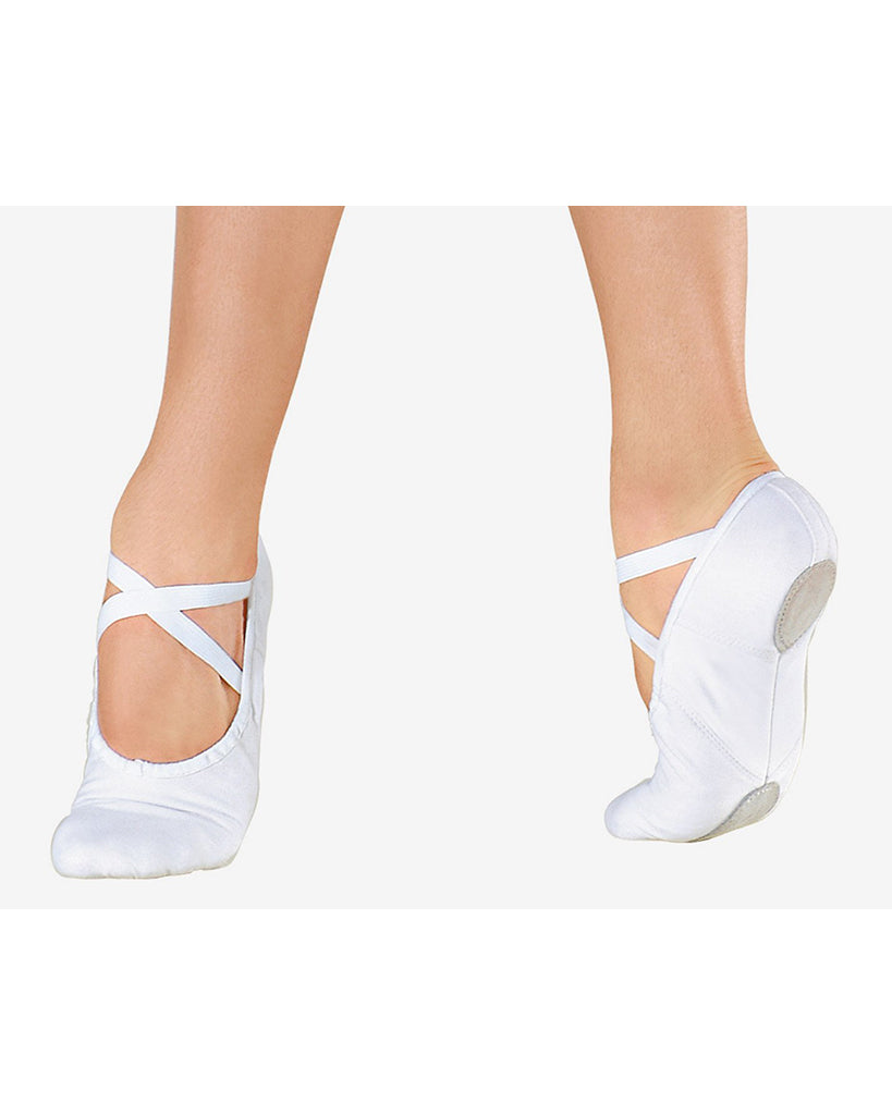 So Danca Bert Canvas Split Sole Ballet Slippers - BA-26 Womens White 9 Medium/Wide - Dance Shoes - Ballet Slippers - Dancewear Centre Canada