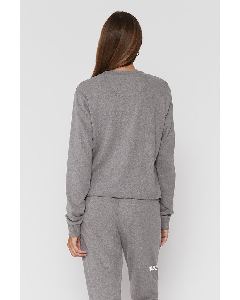 Spiritual Gangster Good Karma Vintage Terry Crop Sweatshirt - Womens - Heather Grey - Activewear - Tops - Dancewear Centre Canada