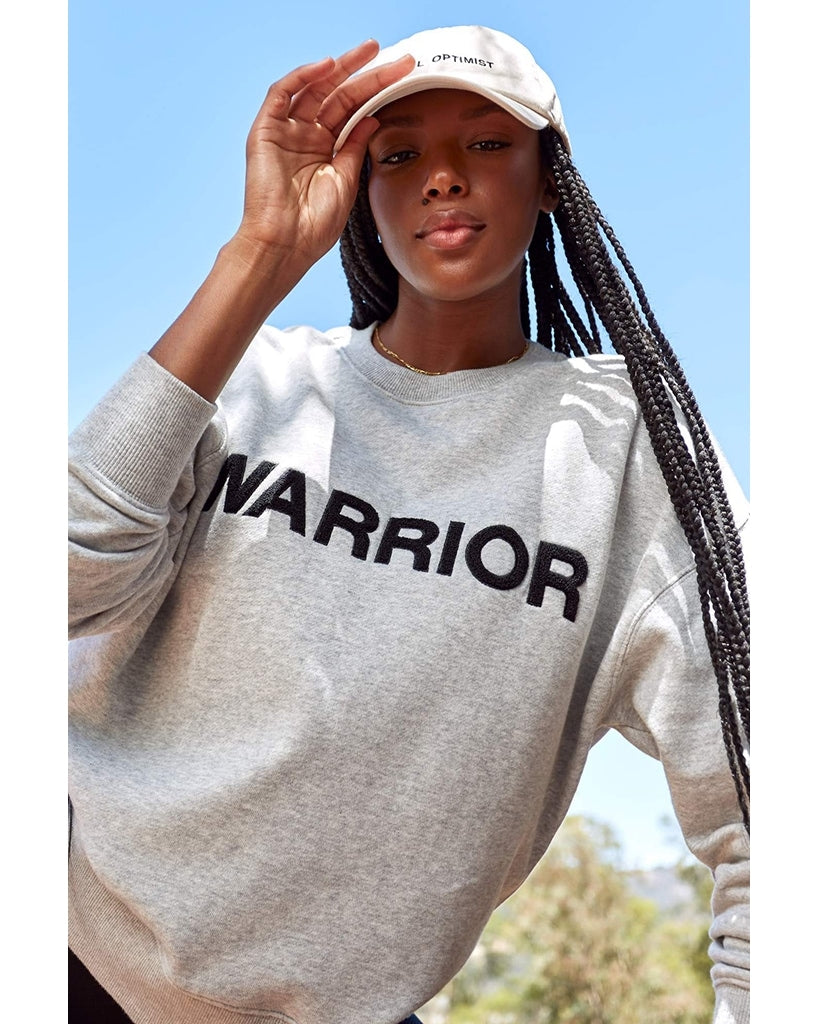 Spiritual Gangster Warrior Relaxed Crewneck Pullover - HO10417002 - Womens - Heather Ash - Activewear - Tops - Dancewear Centre Canada