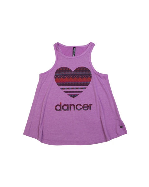 Sugar and Bruno Heart Dancer Everyday Tank Top - D9037 Womens - Heather Purple - Dancewear - Tops - Dancewear Centre Canada