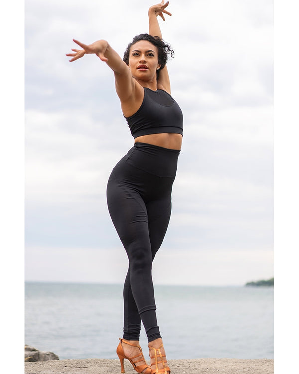 Tendu Active Black Swan Extend Leggings - Womens - Black - Dancewear Centre
