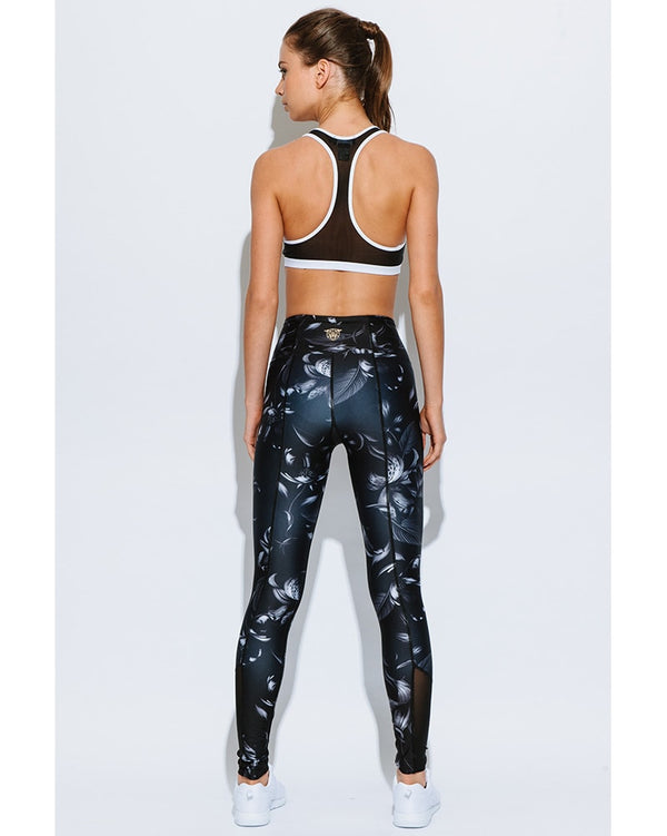 We Are Handsome Active High Waist Legging Womens Noir Print
