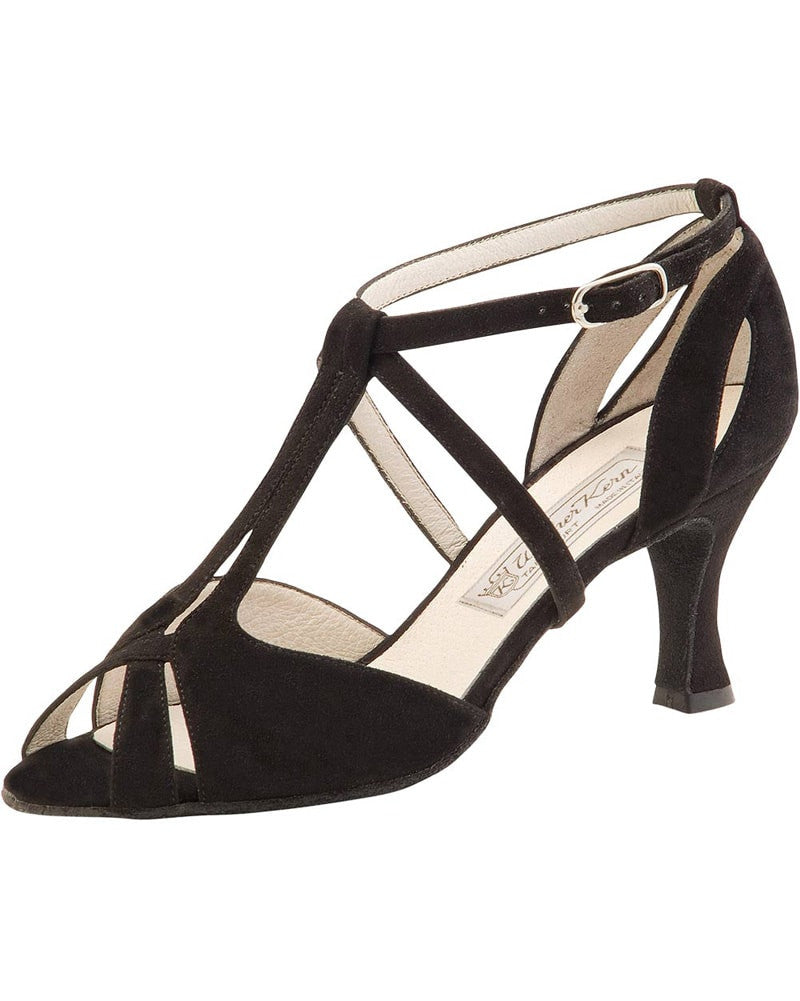 Werner Kern Francis T-Strap Filigree Suede 6.5 cm Latin Ballroom Shoes - Womens - Dance Shoes - Ballroom & Salsa Shoes - Dancewear Centre Canada