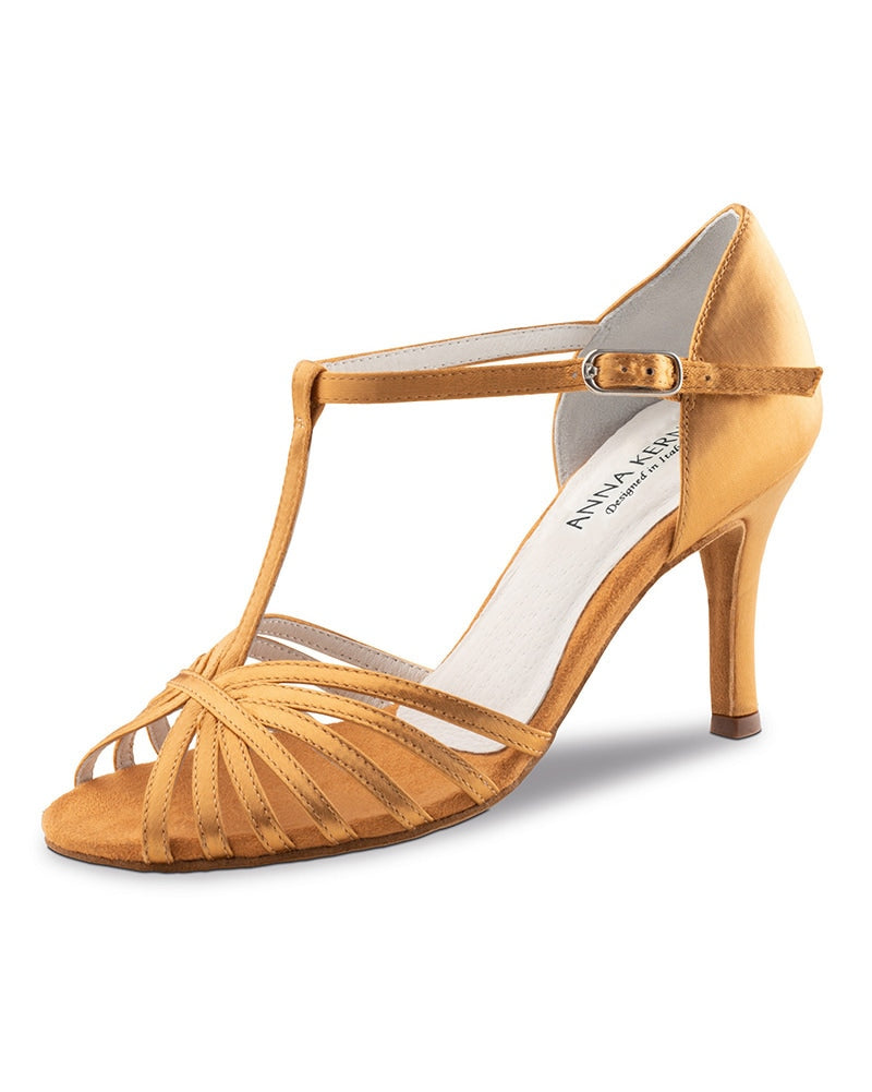 Werner Kern T-Strap Satin Open Toe 7.5 cm Latin Ballroom Shoes - 850-75 Womens - Dance Shoes - Ballroom & Salsa Shoes - Dancewear Centre Canada