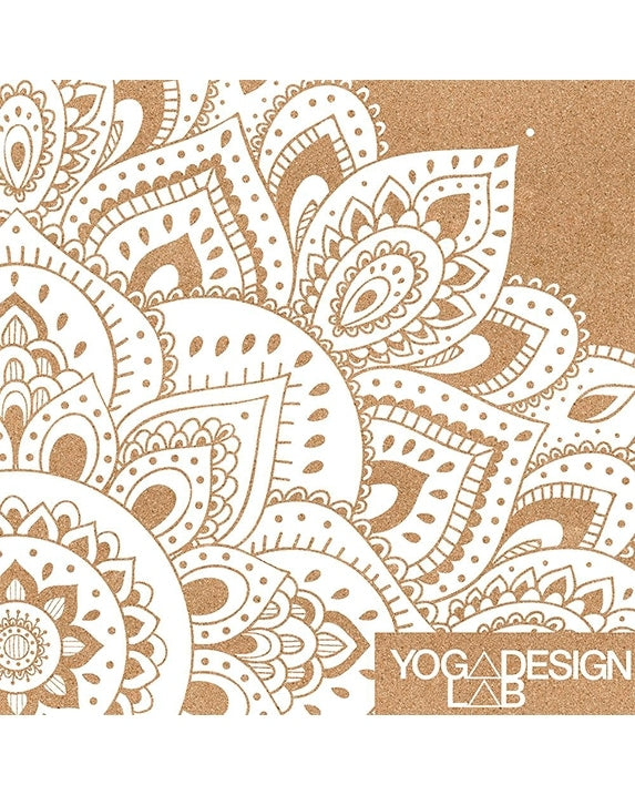 Yoga Design Lab Cork Travel Yoga Mat 1.5mm - Mandala White - Accessories - Yoga - Dancewear Centre Canada