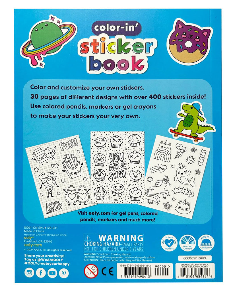 Ooly Stickiville: Colour-in' Sticker Book - Cute-A-Licio