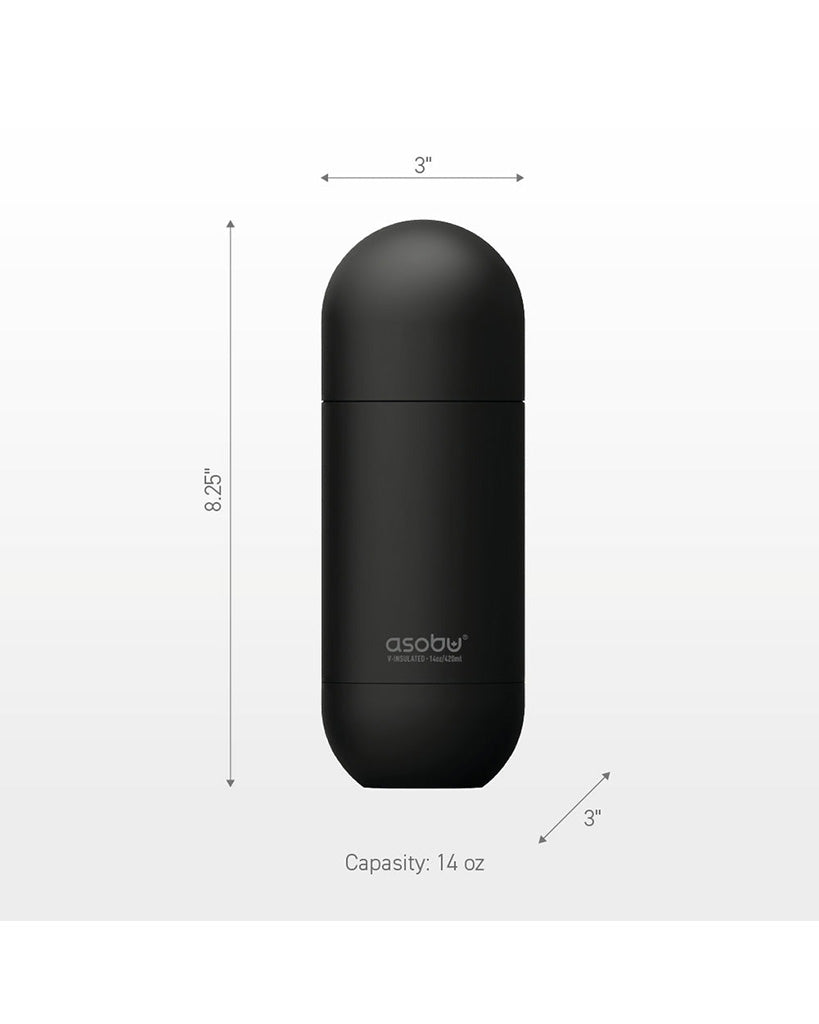 Asobu 14oz/420ml Orb Insulated Stainless Steel Bottle - Black