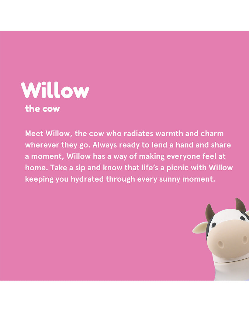 Asobu 16oz Bestie Insulated Stainless Steel Water Bottle - Willow the Cow