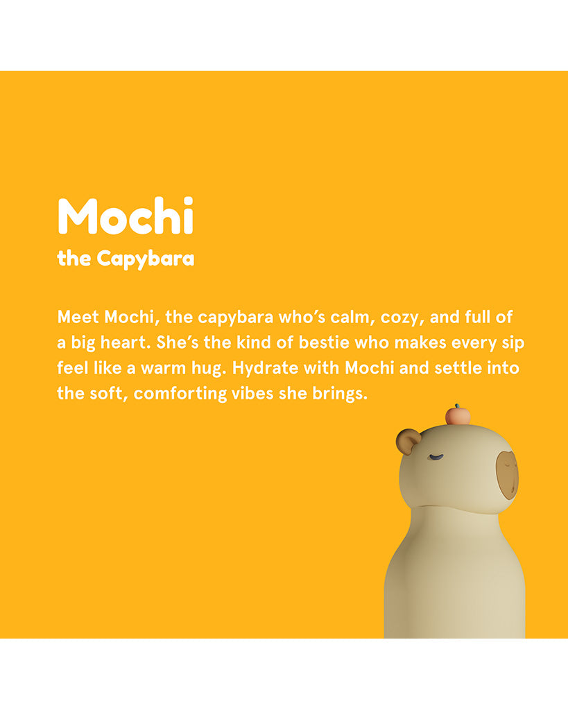 Asobu 16oz/460ml Bestie Insulated Stainless Steel Water Bottle Limited Edition - Mochi the Capybara
