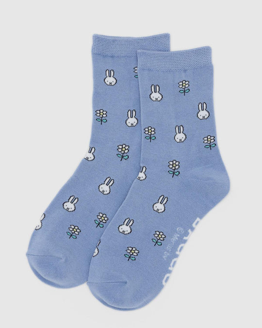 Baggu Crew Socks - Miffy Blue