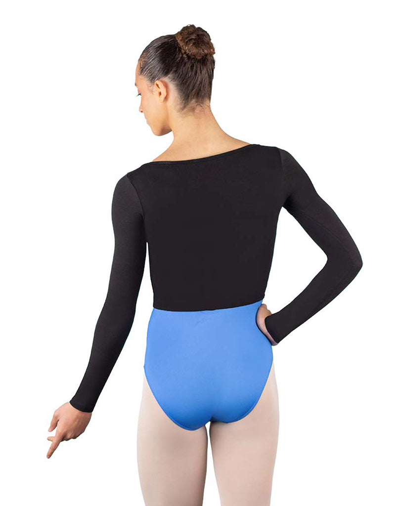 Ballet Rosa Mio Stretch Bamboo Long Sleeve Cropped Mock Wrap Top - Womens