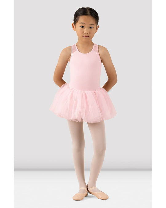 Bloch Gabrielle Scoop Neck Mesh Cross Back Tank Tutu Ballet Dress  - CL1055 Girls
