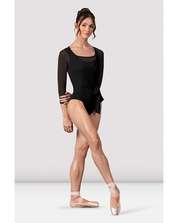 Bloch Harmony Mesh 3/4 Sleeve Wrap Top - Z30022 Womens
