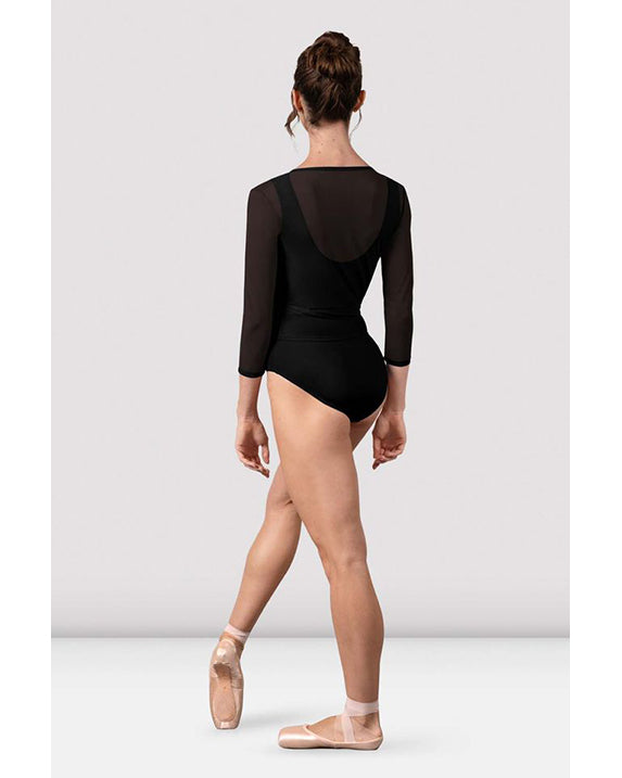 Bloch Harmony Mesh 3/4 Sleeve Wrap Top - Z30022 Womens