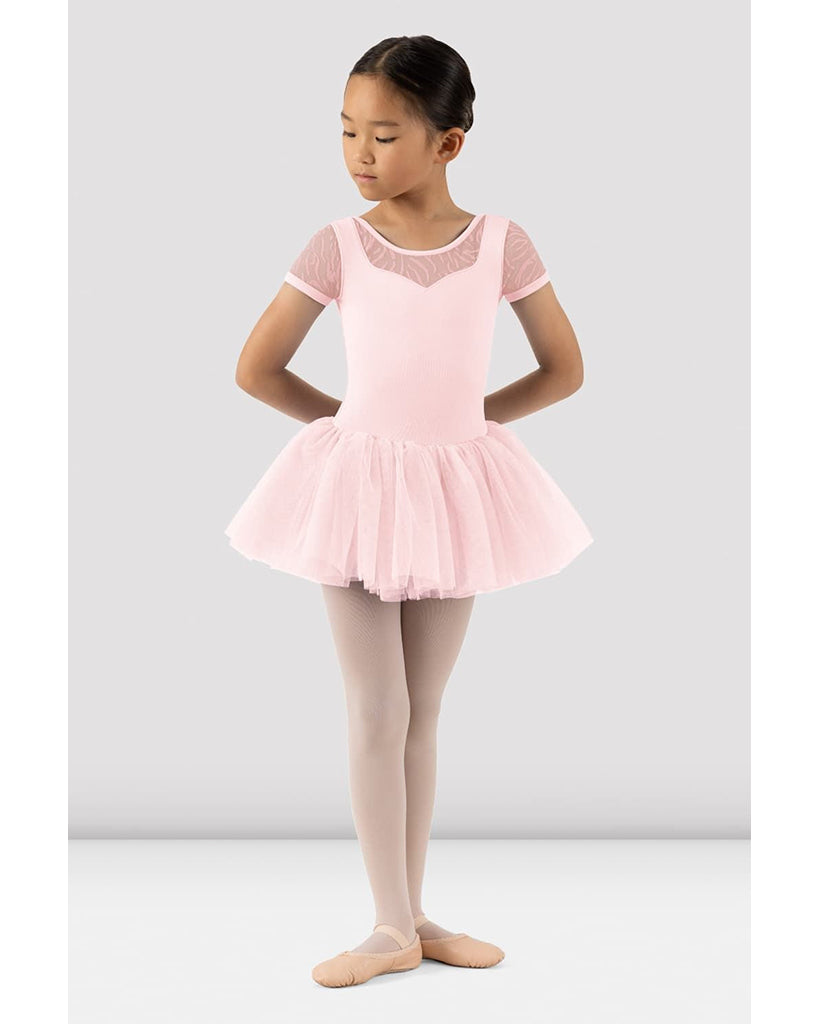 Bloch Holly Scoop Neck Mesh Detail Cap Sleeve Tutu Ballet Dress  - CL3332 Girls