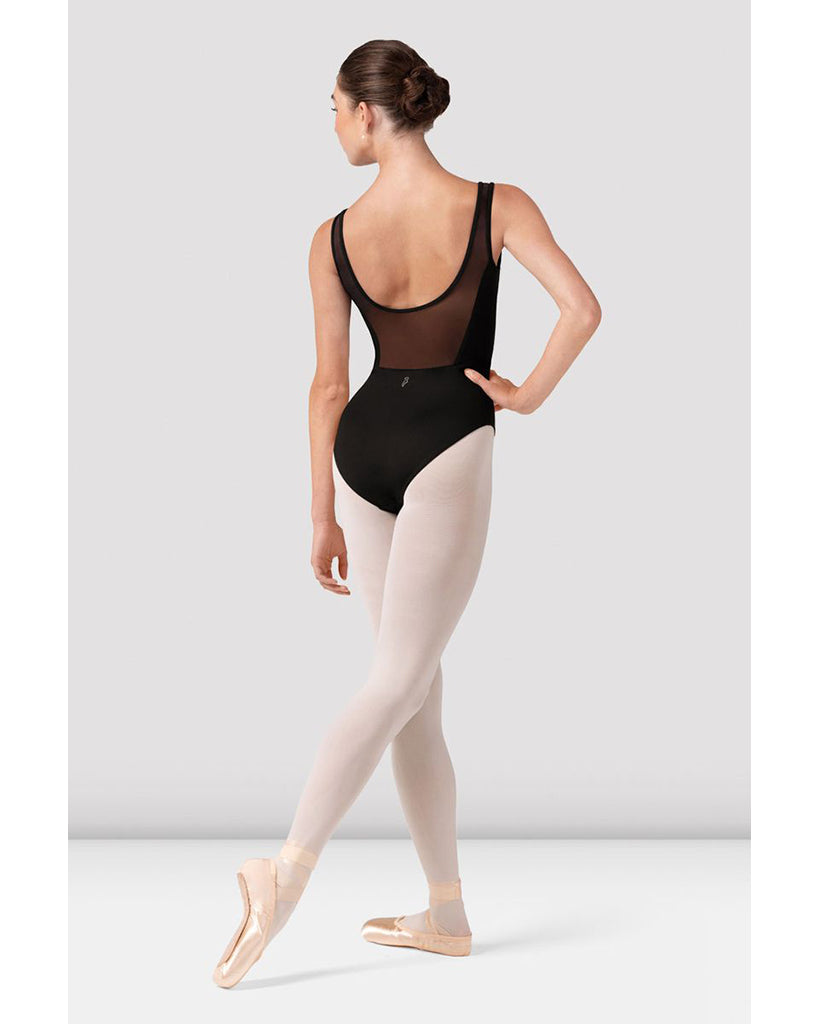 Bloch Isabella Sweetheart Neck Embroidered Floral Corset Style Bodice Scoop Mesh Back Tank Leotard - L50002 Womens - Black