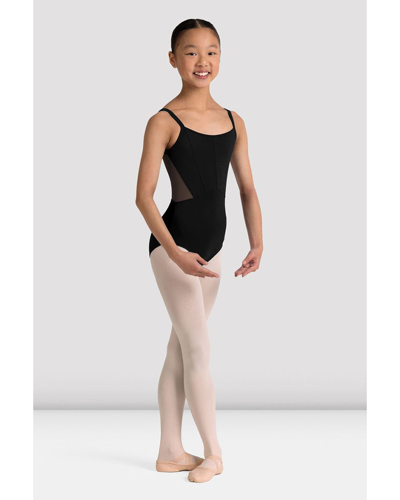 Bloch Kik Front Seamed Floral Embroidered Mesh Back Camisole Leotard - CL70005 Girls