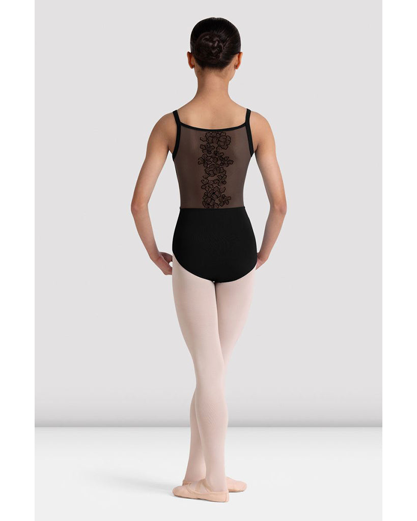 Bloch Kik Front Seamed Floral Embroidered Mesh Back Camisole Leotard - CL70005 Girls