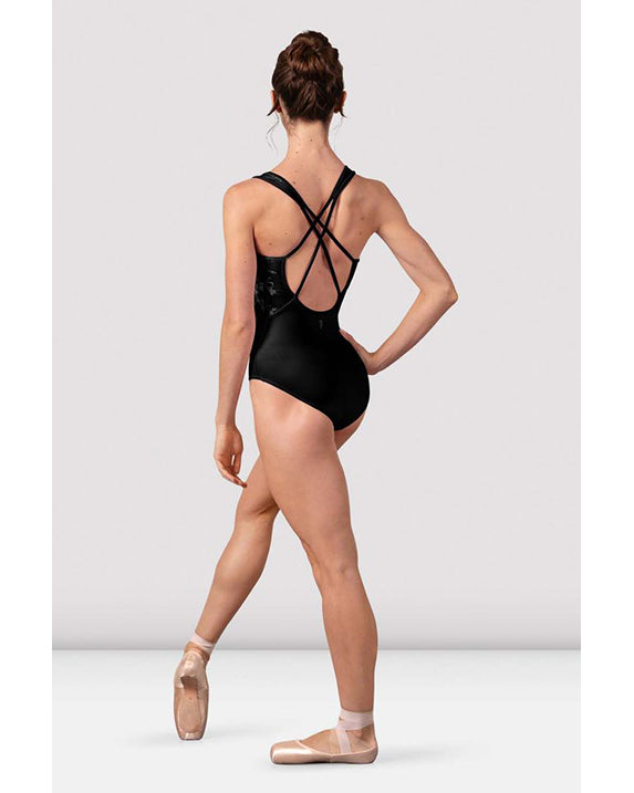 Bloch Kira Scoop Neck Delicate Floral Double Strap Cross Back Tank Leotard -  L50007 Womens