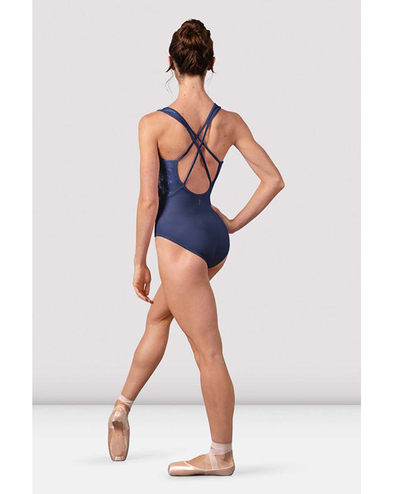 Bloch Kira Scoop Neck Delicate Floral Double Strap Cross Back Tank Leotard -  L50007 Womens