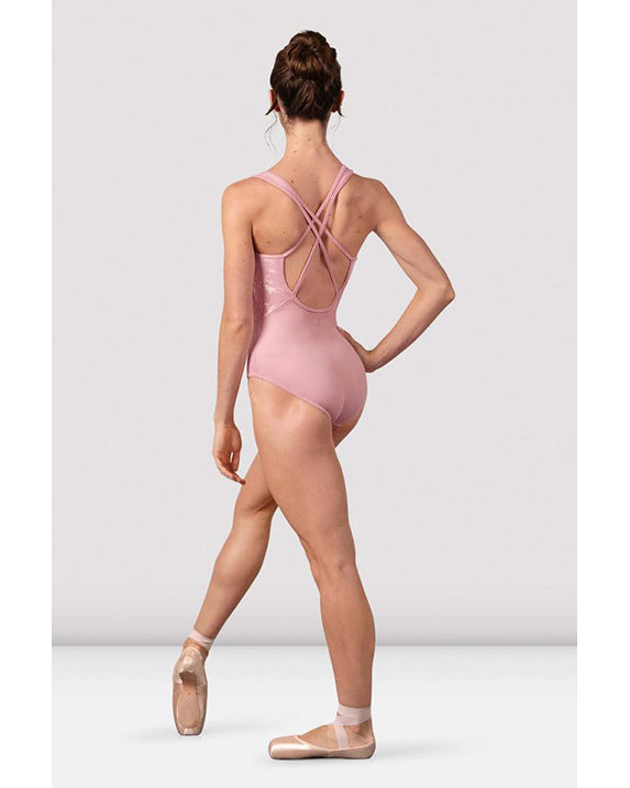 Bloch Kira Scoop Neck Delicate Floral Double Strap Cross Back Tank Leotard -  L50007 Womens