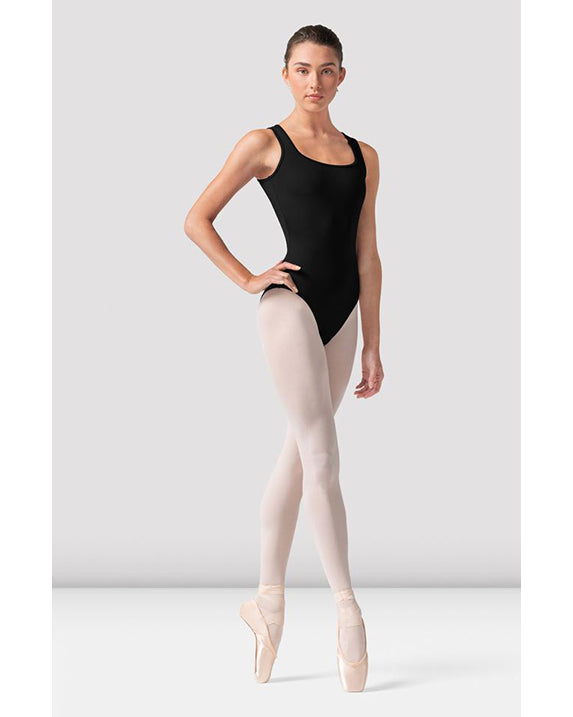 Bloch Layla Square Neck Open Mesh Back Tank Leotard - TWL50003B Girls - Black