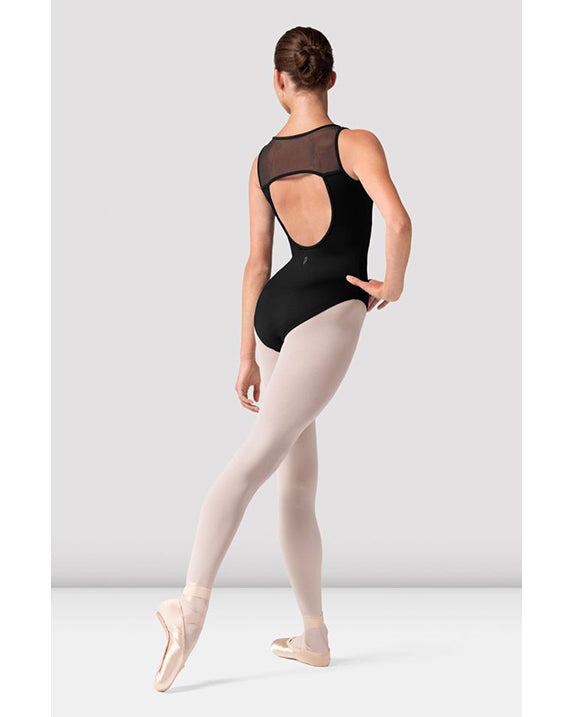 Bloch Layla Square Neck Open Mesh Back Tank Leotard - TWL50003B Girls - Black