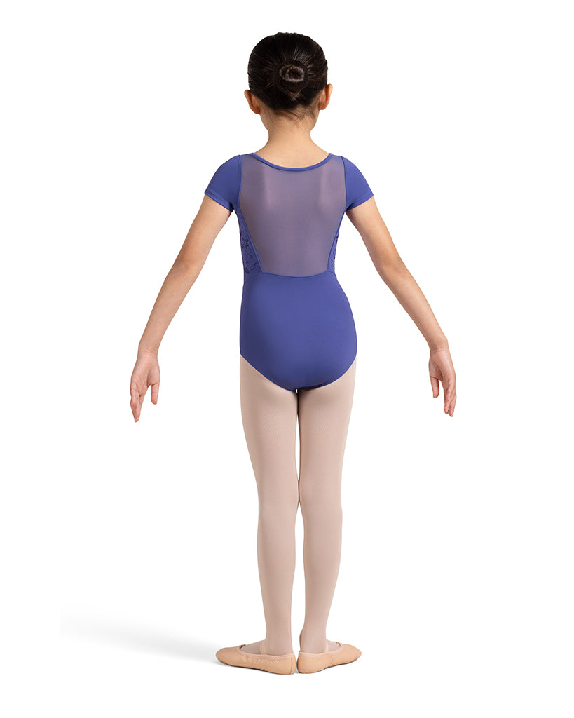 Bloch Leilani Mesh Back Embroidered Detail Cap Sleeve Leotard - CL4242 Girls