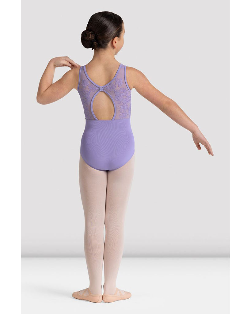 Bloch Lulu Sweetheart Neck Floral Embroidered Mesh Back Tank Leotard - CL50005 Girls