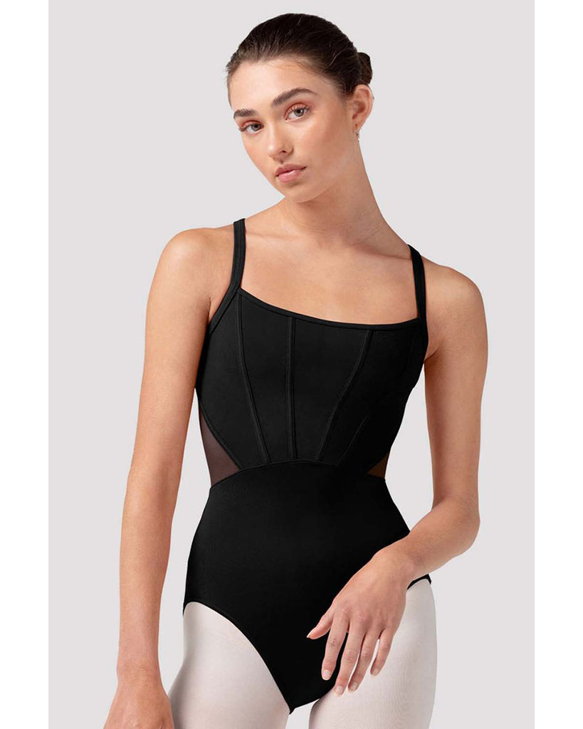 Bloch Mia Square Neck Corset Style Bodice Mesh Back Camisole Leotard - L70001B Womens - Black