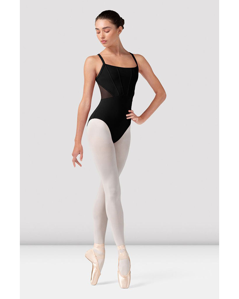 Bloch Mia Square Neck Corset Style Bodice Mesh Back Camisole Leotard - L70001B Womens - Black