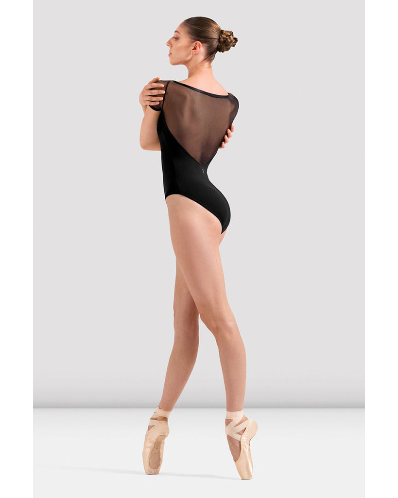 Bloch Pinched Front Scoop Back Mesh Cap Sleeve Leotard - L20004 Womens
