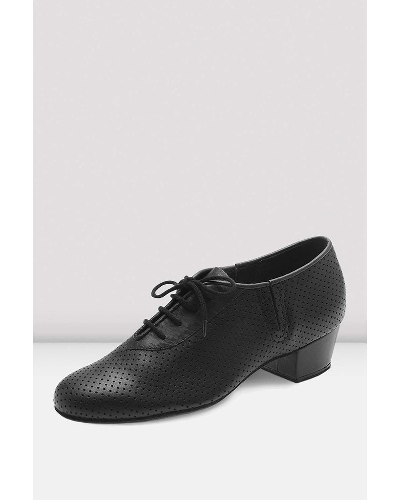 Bloch S0850L - Perforated Social Dance 1.5&quot; Practice Latin Ballroom Shoes Womens Black 10 Medium