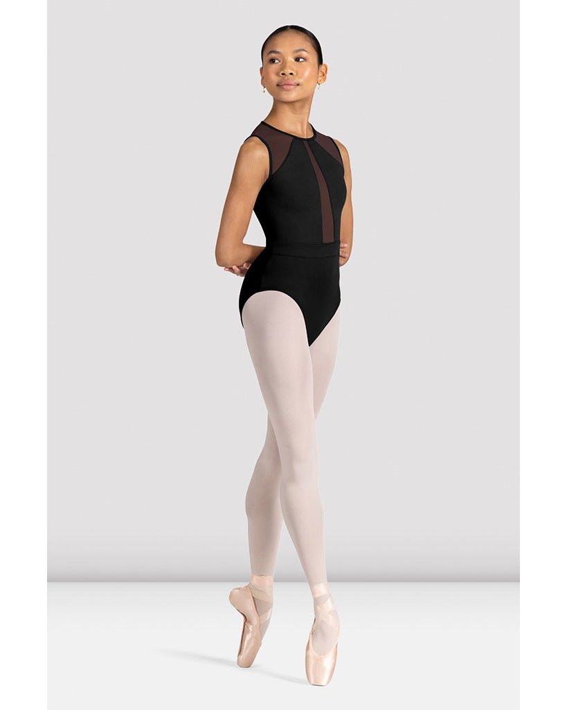 Bloch Alyssa High Neck Embroidered Mesh Back Sleeveless Leotard - L3375 Womens