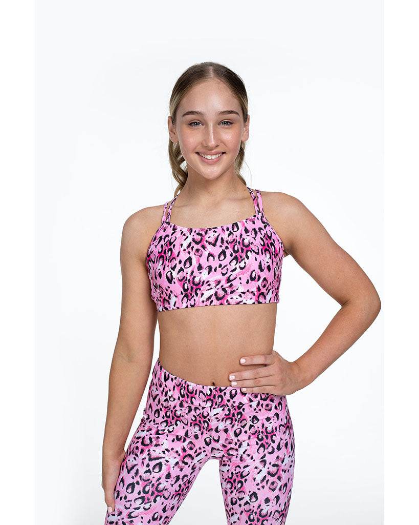 Bloch x Flo Active Remi Cross Back Printed Bra Top - FM1401 - Girls