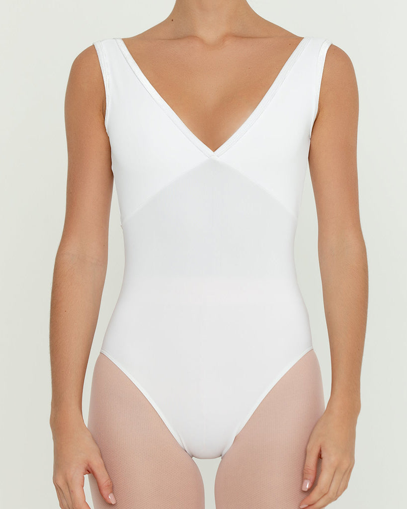 Bullet Pointe Velvet Trim Tank Leotard - Womens