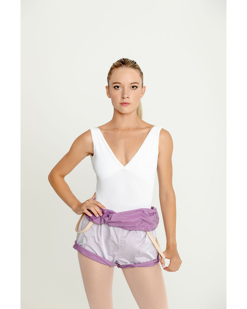 Bullet Pointe Velvet Trim Tank Leotard - Womens