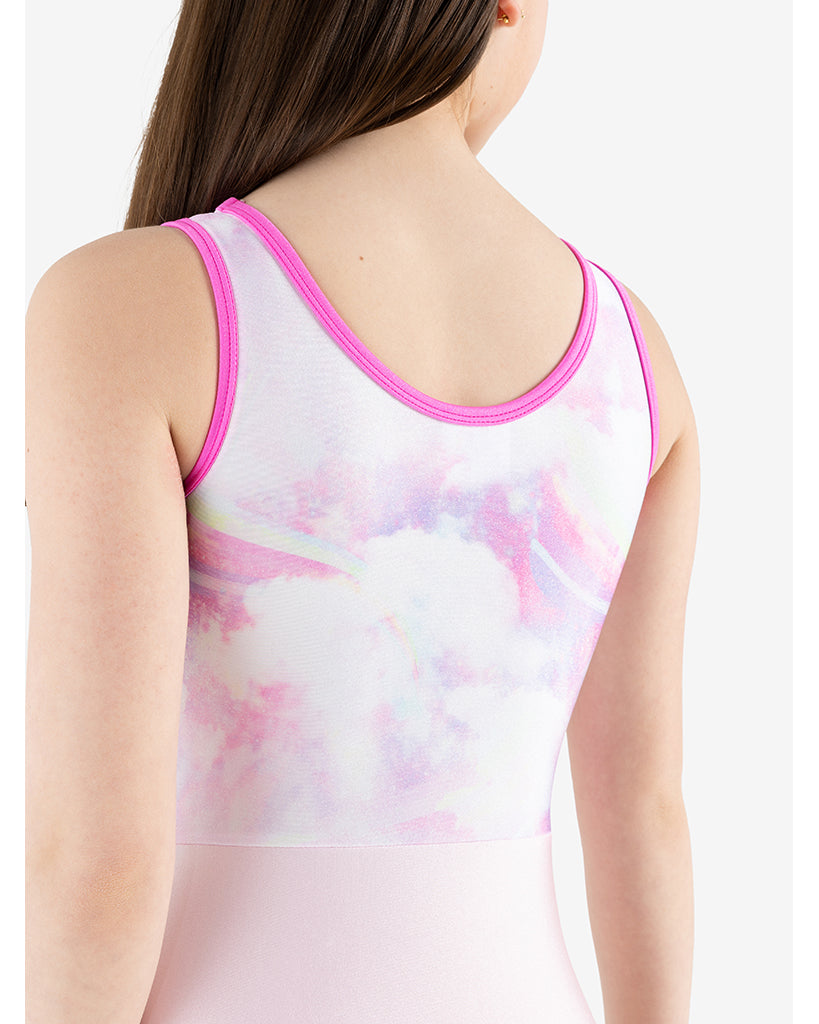 Capezio Candy Cloud Gymnastic Tank Leotard - 12202C - Girls Galaxy Multi Print