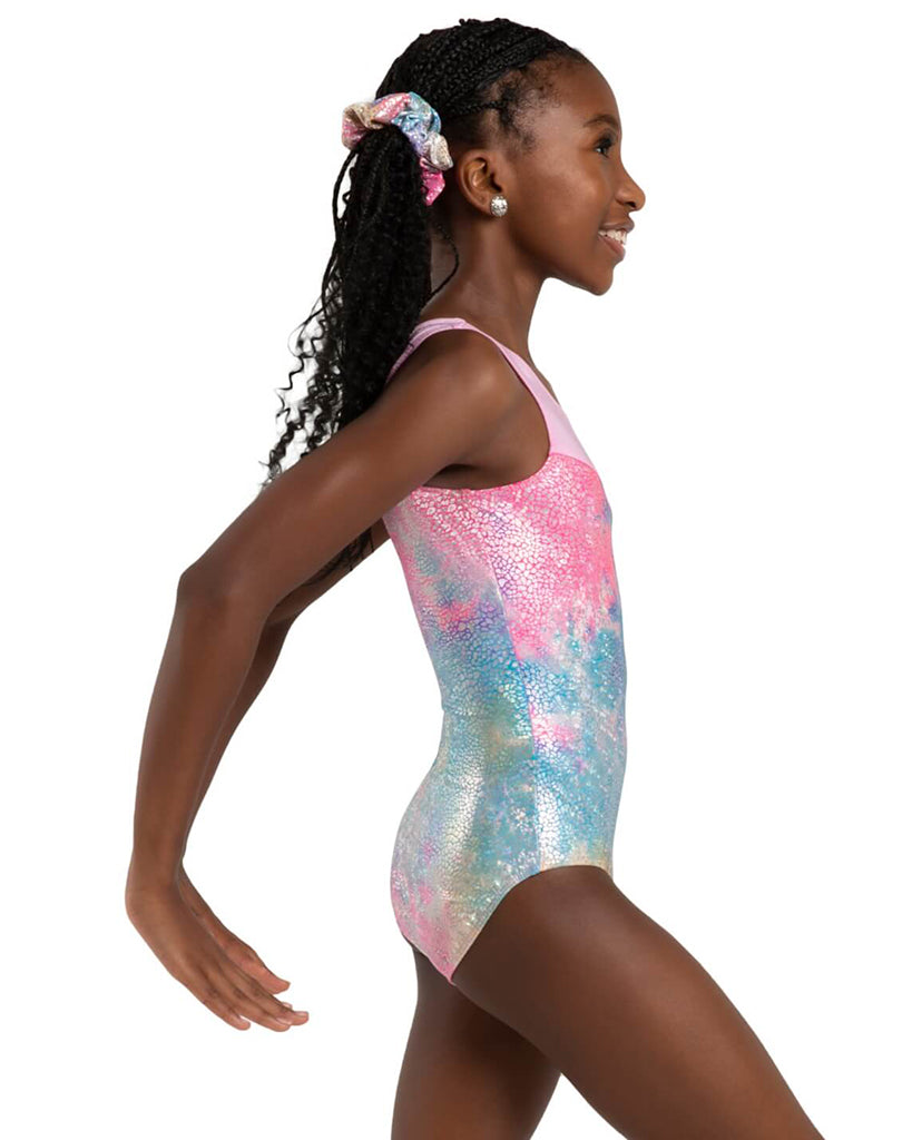 Capezio Glimmer Unicorn Disco Metallic Gymnastic Tank Leotard - 12302C - Girls Pink Unicorn Sparkle