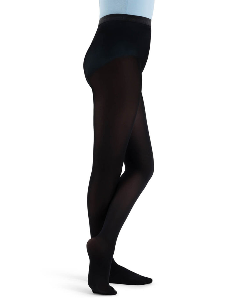 Capezio Hold &amp; Stretch Footed Dance Tights - N14C Girls Black Small