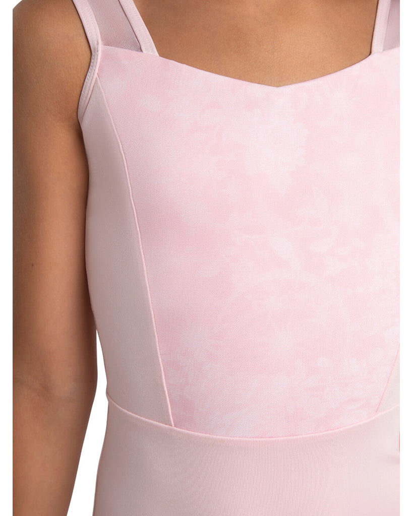 Capezio Jewel Garden Lapis Princess Seamed Floral Printed Mesh Tank Leotard - 12292C Girls - Pink