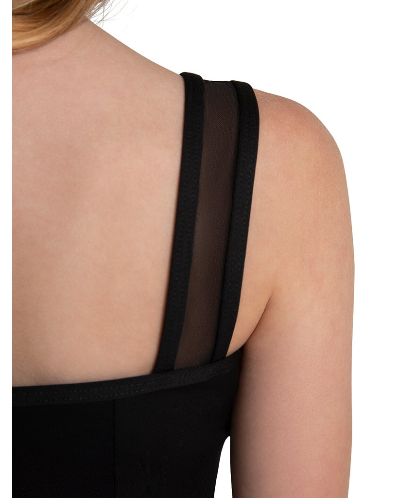 Capezio Jewel Garden Lapis Princess Seamed Mesh Tank Leotard - 12292C Girls - Black